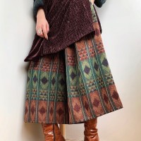 geometric textile wool gaucho pants | Vintage.City 古着屋、古着コーデ情報を発信