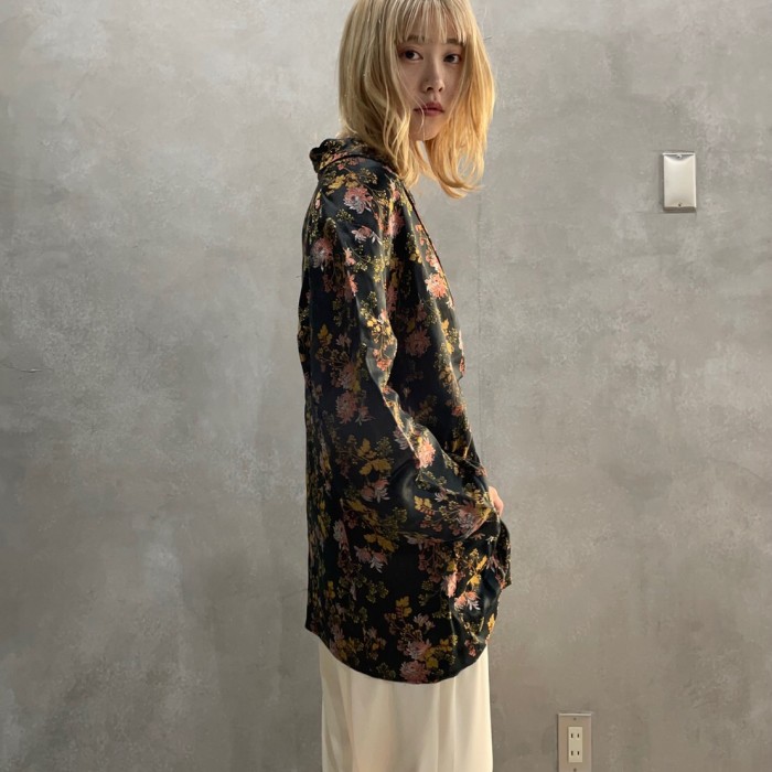 Japanese floral pattern satin jacket | Vintage.City 빈티지숍, 빈티지 코디 정보