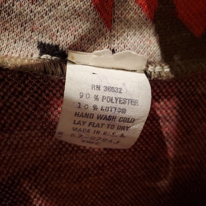 Poly Pattern Mock Neck Cut Sew | Vintage.City 古着屋、古着コーデ情報を発信