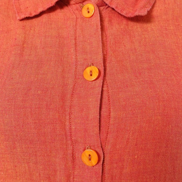古着 リネン ブラッドオレンジ スリットロングシャツ | Vintage.City 빈티지숍, 빈티지 코디 정보