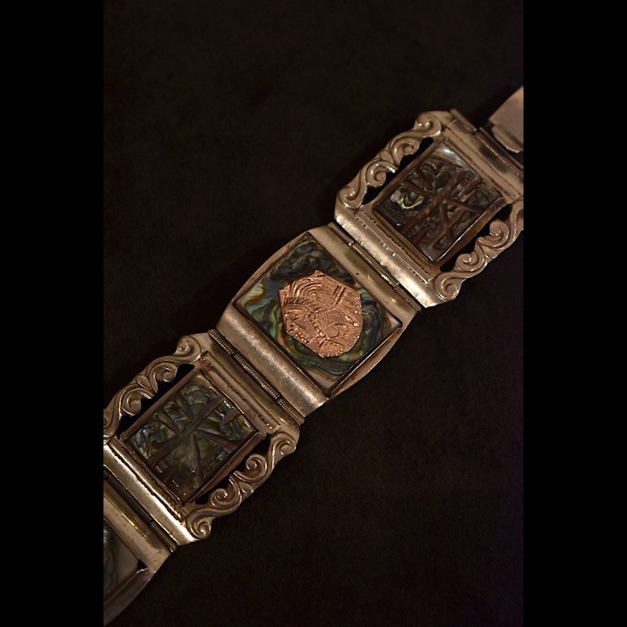 mexican 1960s sliver shell bracelet | Vintage.City 빈티지숍, 빈티지 코디 정보