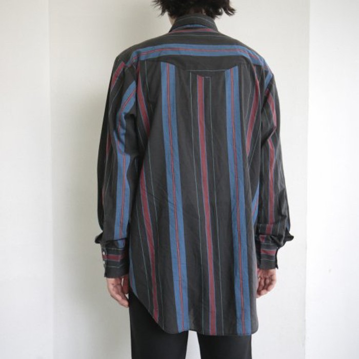 old wrangler stripe western shirt | Vintage.City 古着屋、古着コーデ情報を発信