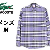 LACOSTE ラコステ メンズ チェック シャツ 半袖 長袖  紫 M | Vintage.City 古着屋、古着コーデ情報を発信