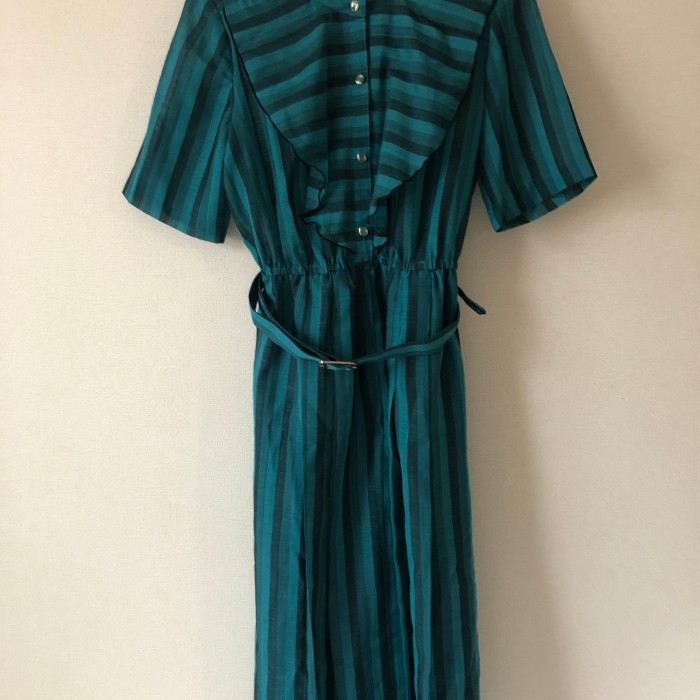 retro frill strips one-piece | Vintage.City 古着屋、古着コーデ情報を発信
