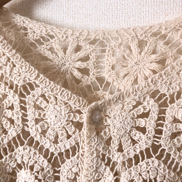 used crochet knit cardigan | Vintage.City 古着屋、古着コーデ情報を発信