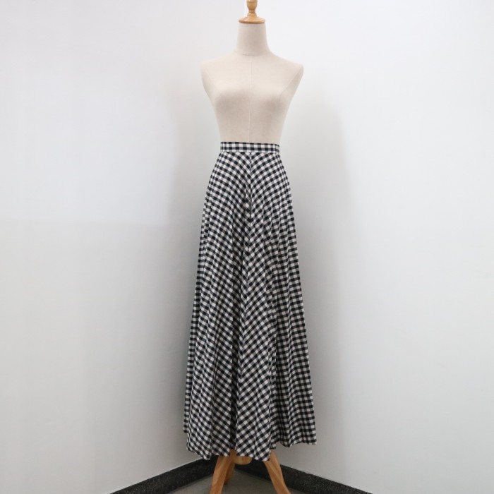 1970's Gingham check Maxi skirt | Vintage.City 빈티지숍, 빈티지 코디 정보