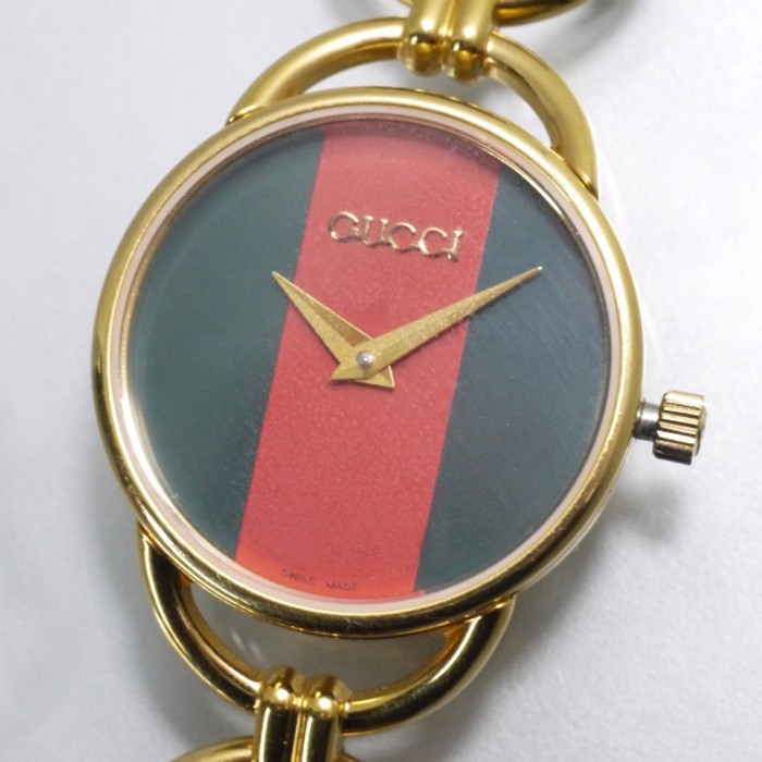 OLD Gucci　サイドビットシェリー腕時計（リザード・濃茶） | Vintage.City 古着屋、古着コーデ情報を発信