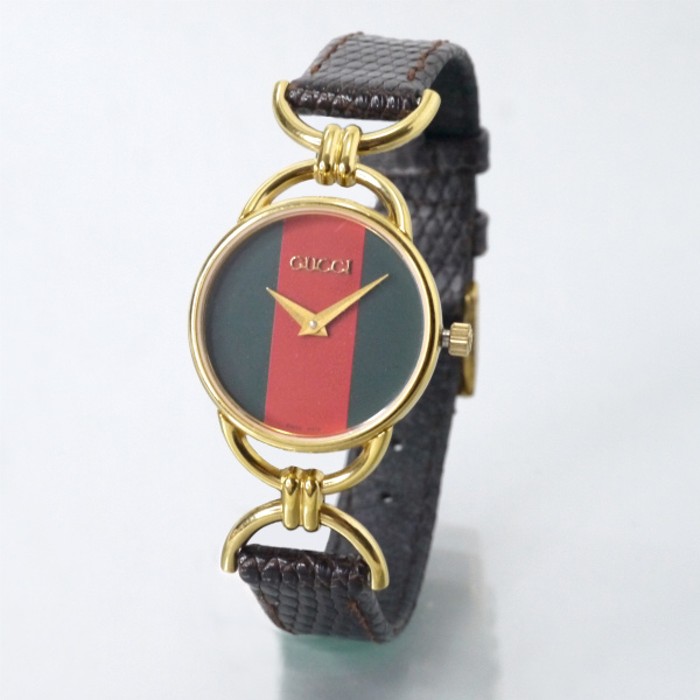 OLD Gucci　サイドビットシェリー腕時計（リザード・濃茶） | Vintage.City 빈티지숍, 빈티지 코디 정보