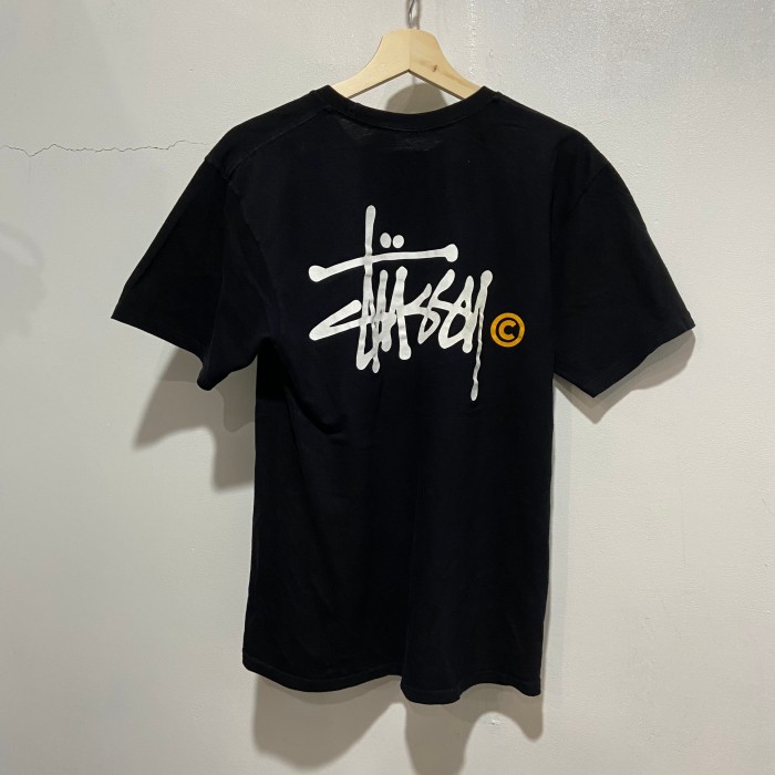 古着屋CS【クラウンロゴ、オーバーサイズ】stussyバックプリントロゴTシャツ黒