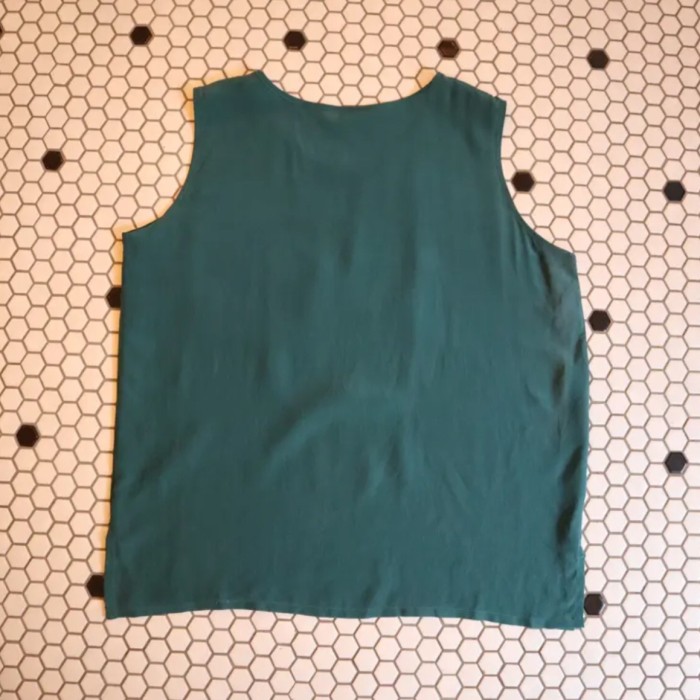 Green silk over no  sleeve | Vintage.City 빈티지숍, 빈티지 코디 정보