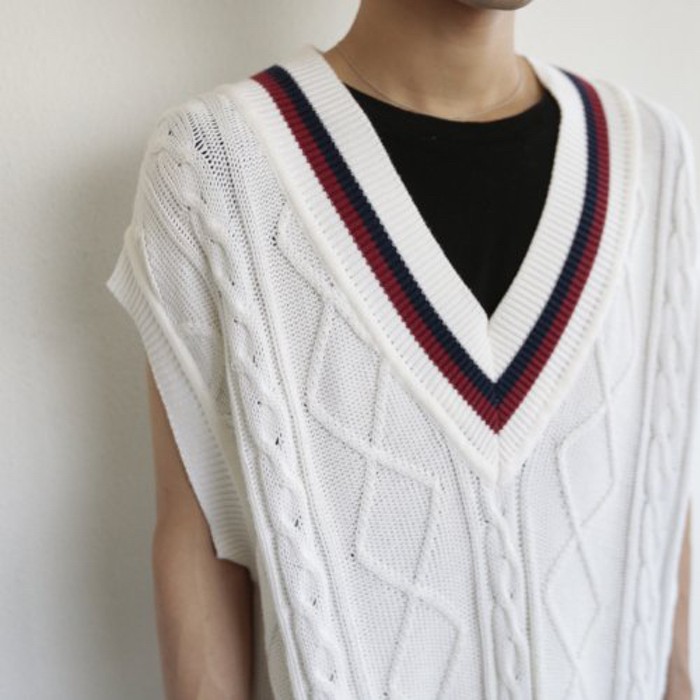 old valentino tilden cotton knit vest | Vintage.City 古着屋、古着コーデ情報を発信