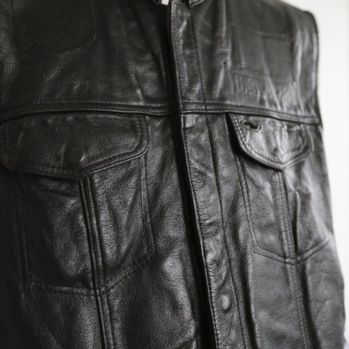old trucker leather vest | Vintage.City 古着屋、古着コーデ情報を発信