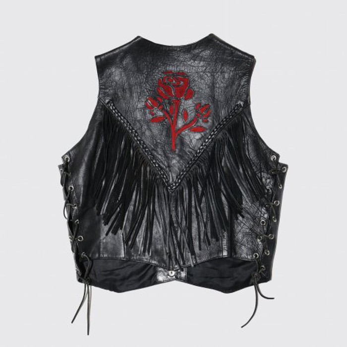vintage rose fringe leather vest | Vintage.City 빈티지숍, 빈티지 코디 정보