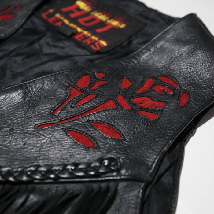 vintage rose fringe leather vest | Vintage.City 古着屋、古着コーデ情報を発信