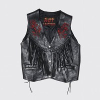 vintage rose fringe leather vest | Vintage.City 古着屋、古着コーデ情報を発信