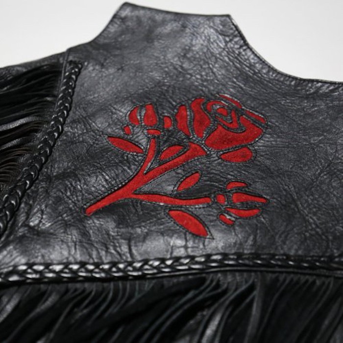 vintage rose fringe leather vest | Vintage.City 빈티지숍, 빈티지 코디 정보