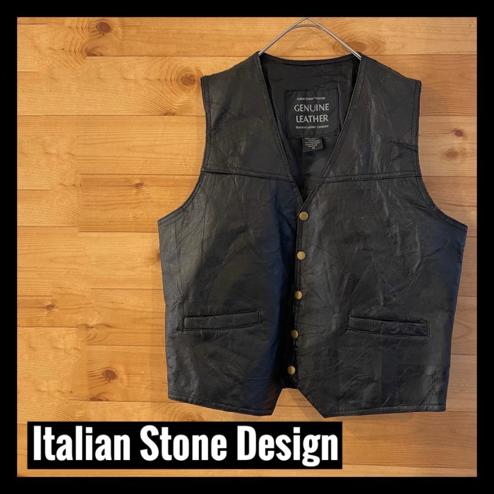 【Italian Stone Design】 本革ベスト メンズM アメリカ古着 | Vintage.City 빈티지숍, 빈티지 코디 정보