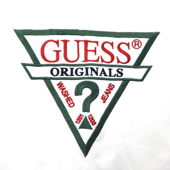 GUESS クルーネックスウェット M ホワイト ロゴプリント | Vintage.City 古着屋、古着コーデ情報を発信