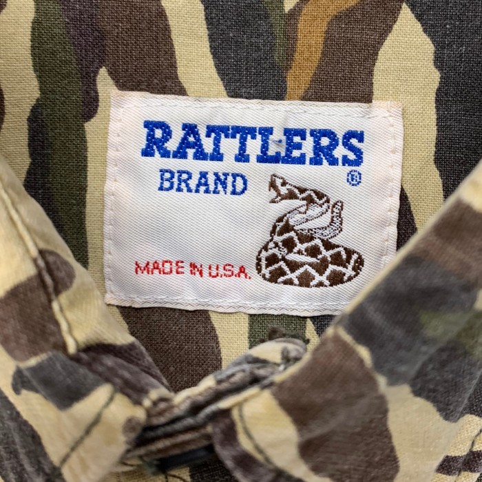 ナチュラ 古着 90年代 RATTLERS BRAND 迷彩 カモフラ シャツ USA 製