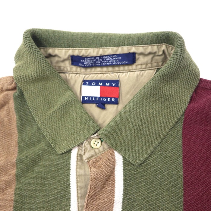 TOMMY HILFIGER ポロシャツ XL マルチストライプ ビッグサイズ | Vintage.City 古着屋、古着コーデ情報を発信