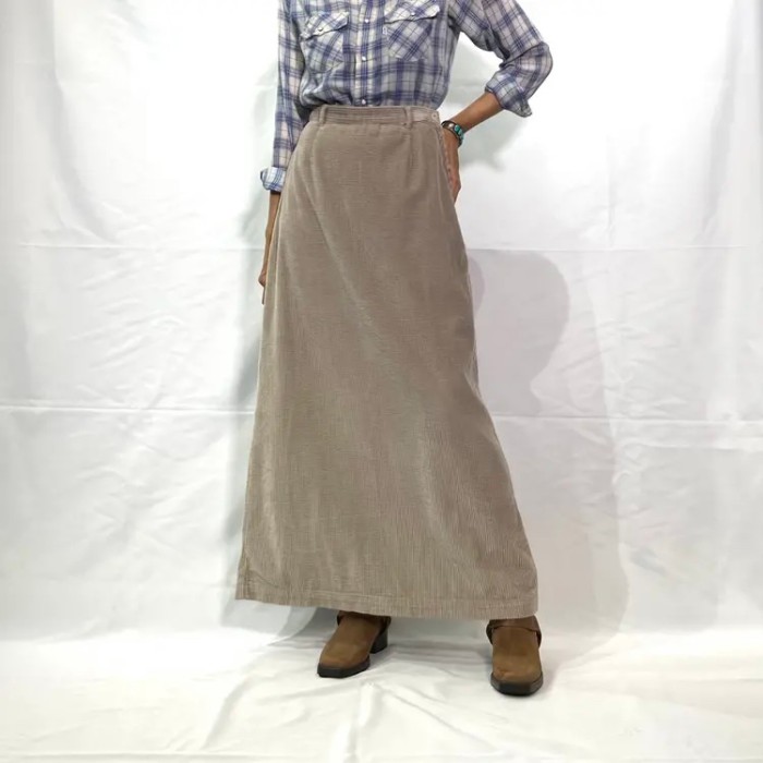 NORDSTROM beige corduroy maxi skirt | Vintage.City 古着屋、古着コーデ情報を発信