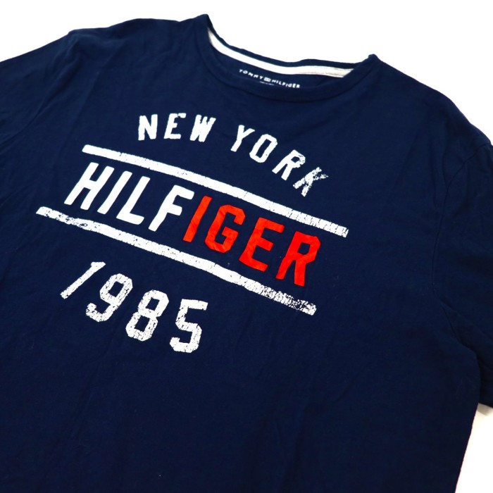 TOMMY HILFIGER クルーネックTシャツ XL ネイビー ロゴプリント | Vintage.City 古着屋、古着コーデ情報を発信