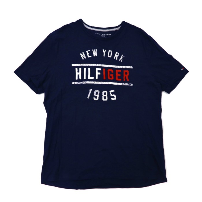 TOMMY HILFIGER クルーネックTシャツ XL ネイビー ロゴプリント | Vintage.City 古着屋、古着コーデ情報を発信