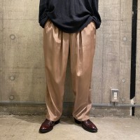90s~ 2tucks shiny slacks pants | Vintage.City 古着屋、古着コーデ情報を発信