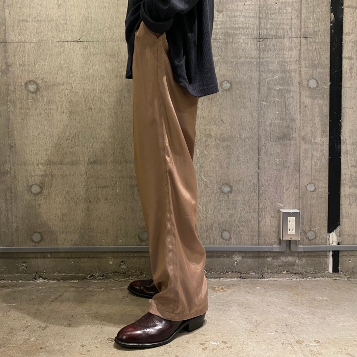 90s~ 2tucks shiny slacks pants | Vintage.City 古着屋、古着コーデ情報を発信