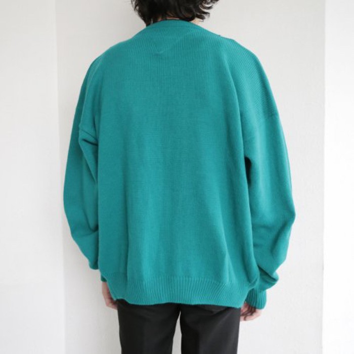 old piping acrylic cardigan | Vintage.City 古着屋、古着コーデ情報を発信