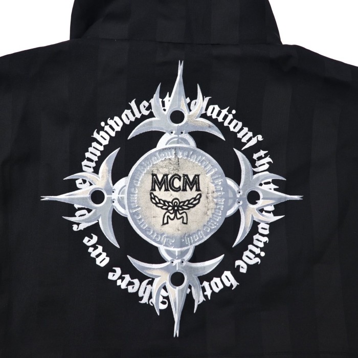 MCM トラックジャケット L ブラック ロゴ刺繍 バックロゴプリント
