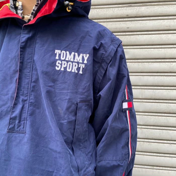 『送料無料』Tommy sport 袖ラインアノラックパーカー　2way L | Vintage.City 古着屋、古着コーデ情報を発信