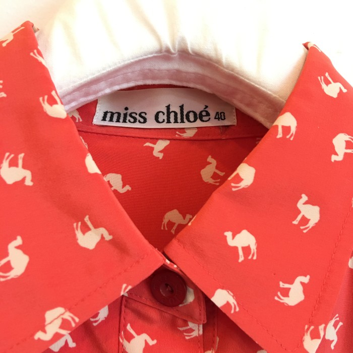 early80s"miss Chloe"クロエ レトロシャツ ラクダ柄オレンジ | Vintage.City 빈티지숍, 빈티지 코디 정보