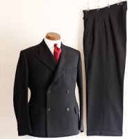 1930s 1940s 小さめサイズ ビンテージ 3ピース スーツ 黒 ダブル | Vintage.City 빈티지숍, 빈티지 코디 정보