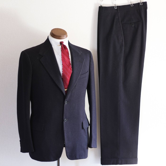 1930s 1940s ビンテージ 2ピース スーツ ストライプ チャコール | Vintage.City 빈티지숍, 빈티지 코디 정보