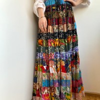 patchwork design skirt | Vintage.City 古着屋、古着コーデ情報を発信