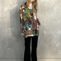 Silk animal pattern jacket | Vintage.City 古着屋、古着コーデ情報を発信