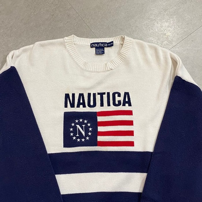 【 NAUTICA 】ノーティカ　星条旗  コットンセーター　デザインニット | Vintage.City 古着屋、古着コーデ情報を発信