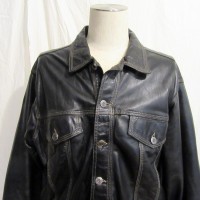 英国製ビンテージ AMI LONDON レザートラッカージャケット 表記M 黒 | Vintage.City 古着屋、古着コーデ情報を発信