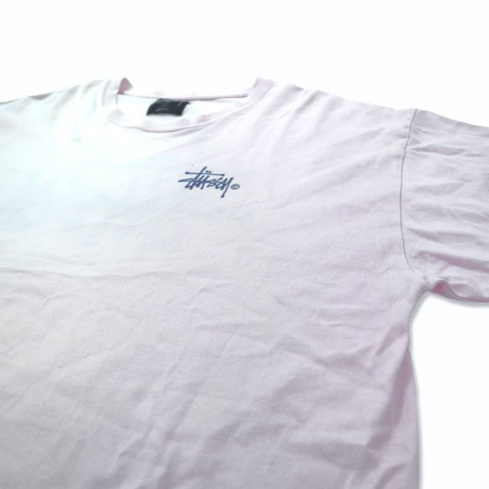 STUSSY ロゴプリントTシャツ S ピンク コットン バックプリント | Vintage.City 古着屋、古着コーデ情報を発信