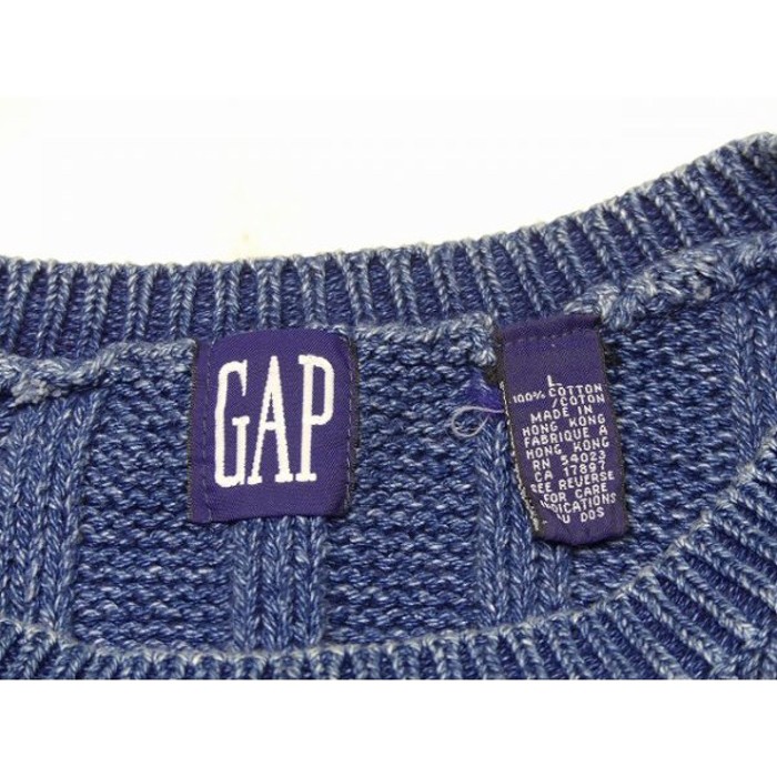 90s GAP インディゴ リブ編み コットン ニット セーター | Vintage.City 古着屋、古着コーデ情報を発信