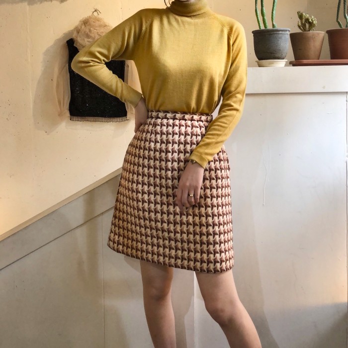 VINTAGE 60's brown × beige wool skirt | Vintage.City Vintage Shops, Vintage Fashion Trends