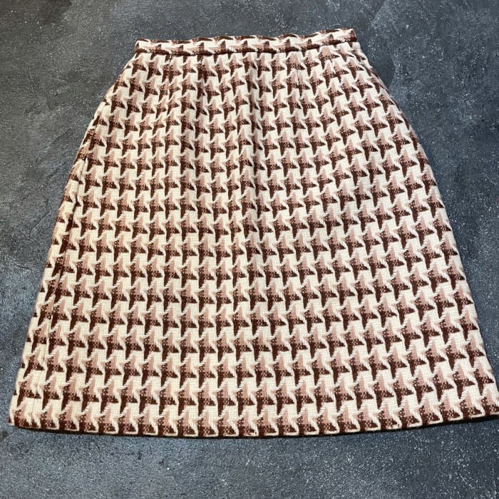 VINTAGE 60's brown × beige wool skirt | Vintage.City 빈티지숍, 빈티지 코디 정보