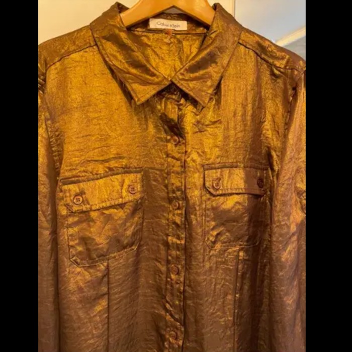 Calvin Llein gold shirt 177 | Vintage.City 빈티지숍, 빈티지 코디 정보