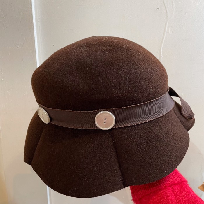 VINTAGE blown wool button design hat | Vintage.City 古着屋、古着コーデ情報を発信