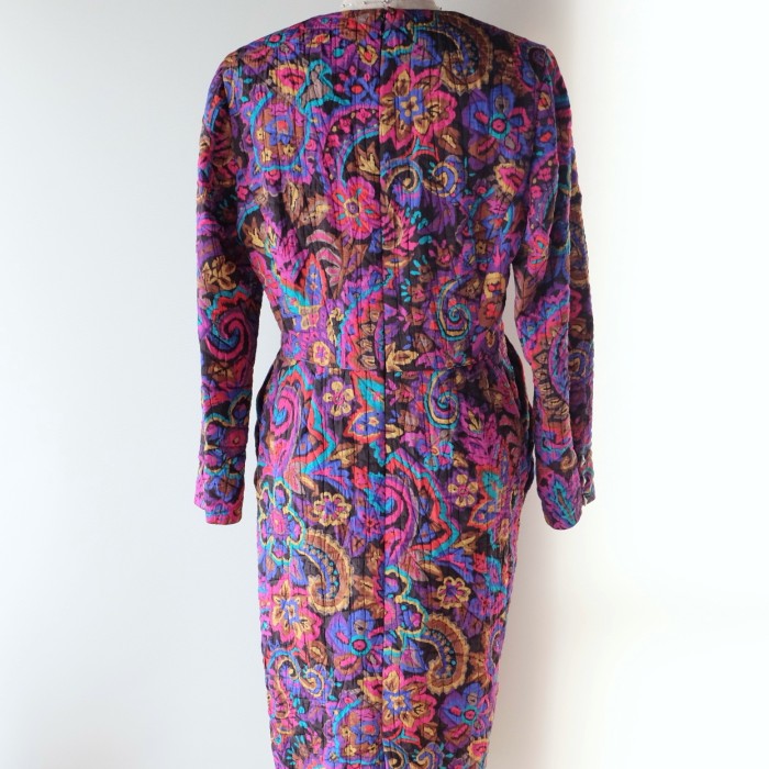 paisley flower Print quilted dress&stole | Vintage.City 빈티지숍, 빈티지 코디 정보