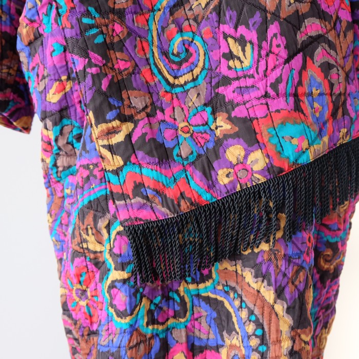 paisley flower Print quilted dress&stole | Vintage.City 古着屋、古着コーデ情報を発信