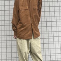stand collar faux suede shirt | Vintage.City 古着屋、古着コーデ情報を発信