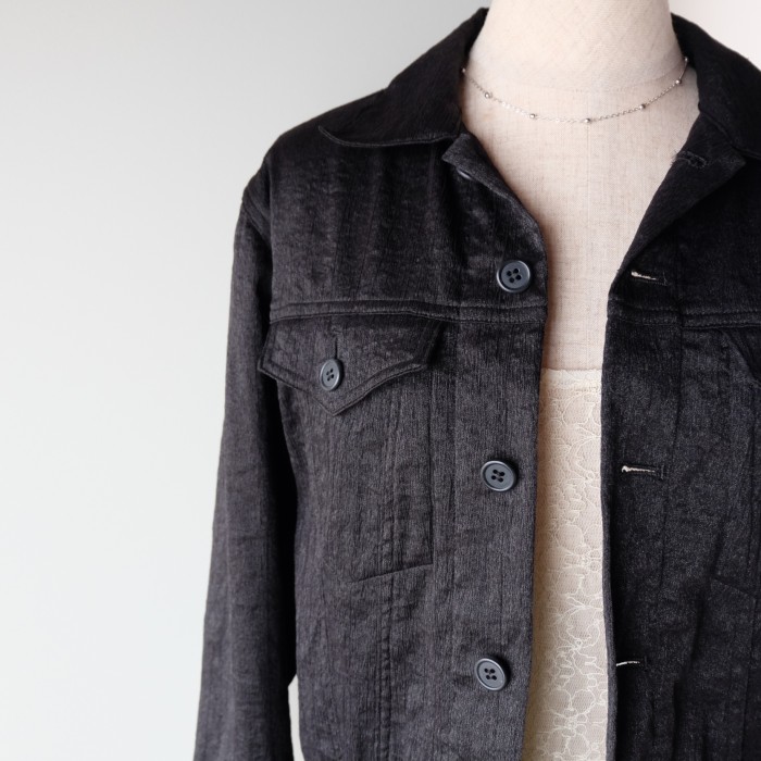 YOSHIYUKI KONISHI wrinkled glossy jacket | Vintage.City 빈티지숍, 빈티지 코디 정보