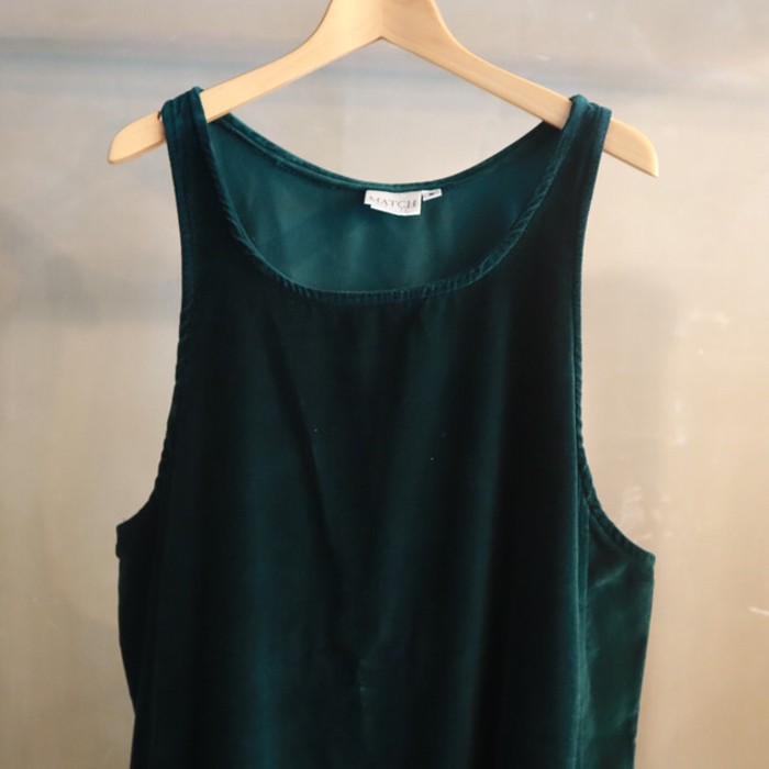 Green velours one-piece | Vintage.City 古着屋、古着コーデ情報を発信